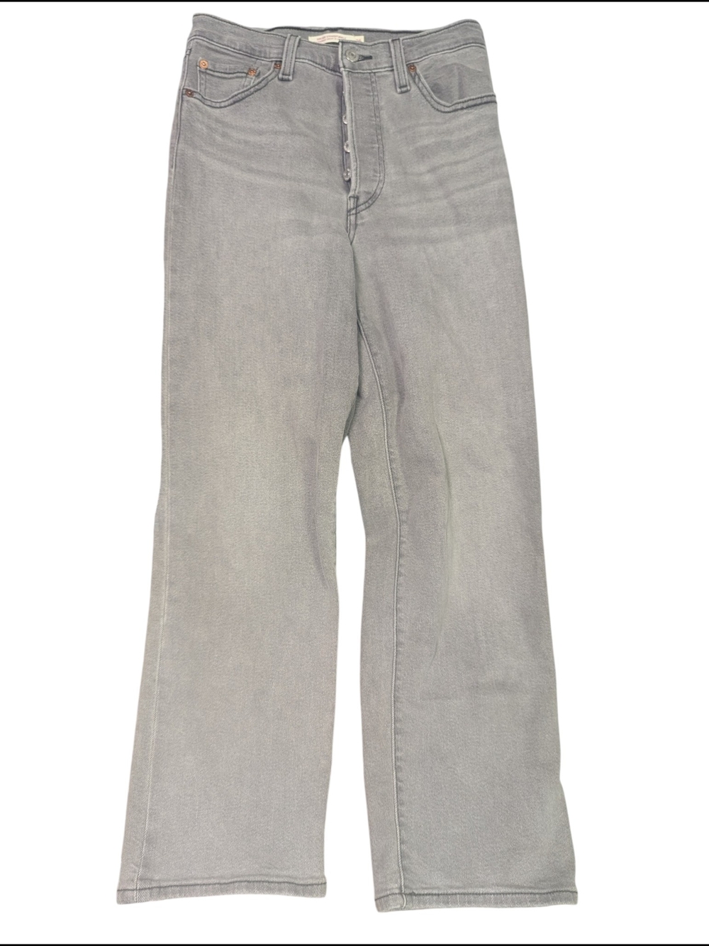 Levi's Ribcage Straight Ankle Jeans Gray Wash W26 L27 - Picture 2 of 12